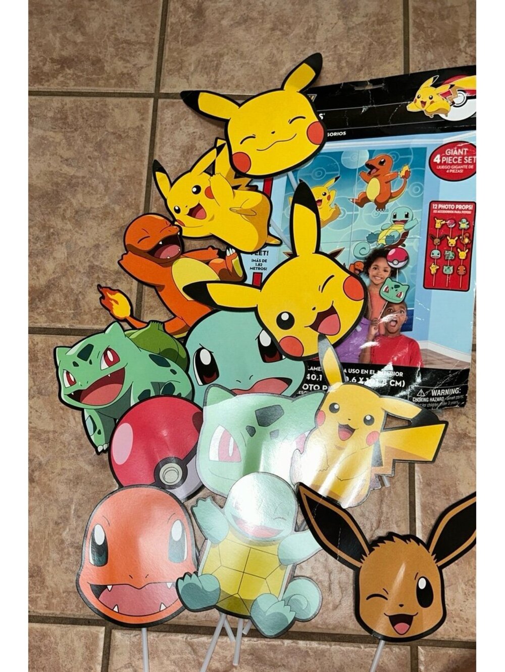 Pokémon Birthday Party Decoration Lot – Unused Leftovers – Pikachu, Charmander &